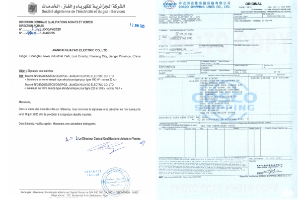 Jiangxi Huayao Electric Secures Landmark Bid for Algeria SONELGAZ-TOS SPA Glass Insulator Project