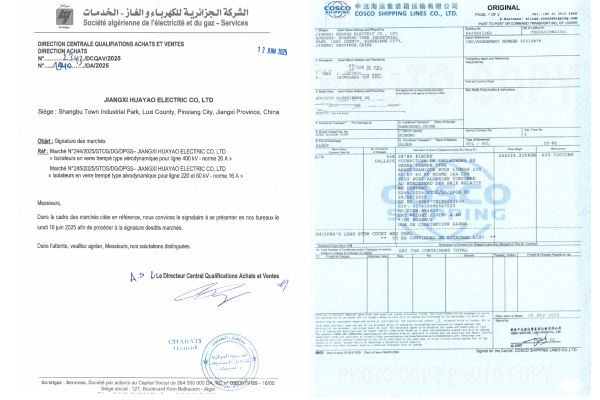 Jiangxi Huayao Electric Secures Landmark Bid for Algeria SONELGAZ-TOS SPA Glass Insulator Project
